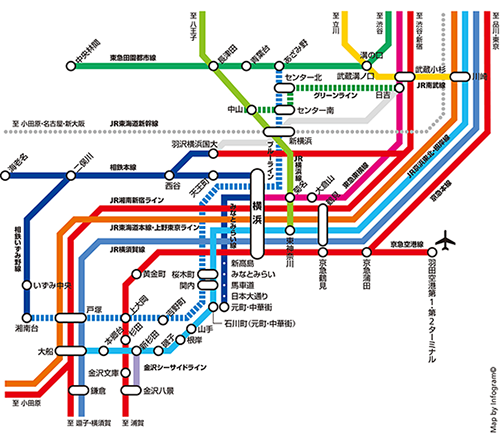 路線図：横浜市内の路線図